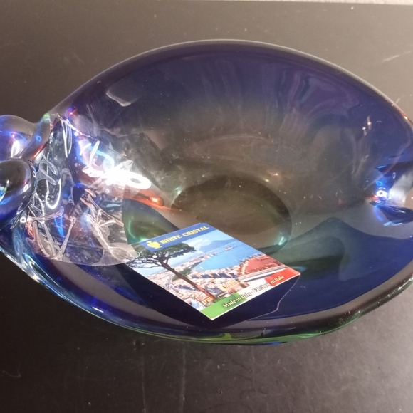 GORGEOUS NEW White Cristal Murano Italy 8" Sommerso Bowl. - Picture 3 of 9